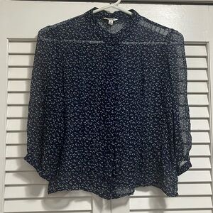I LOVE H81 mandarin neck silk crop top M